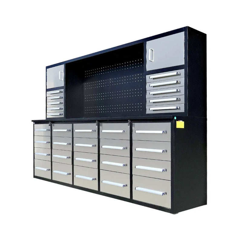 10ft Workbench Cabinet(30 Drawers, 2 Cabinets & 1 Pegboard) by Chery Industrial