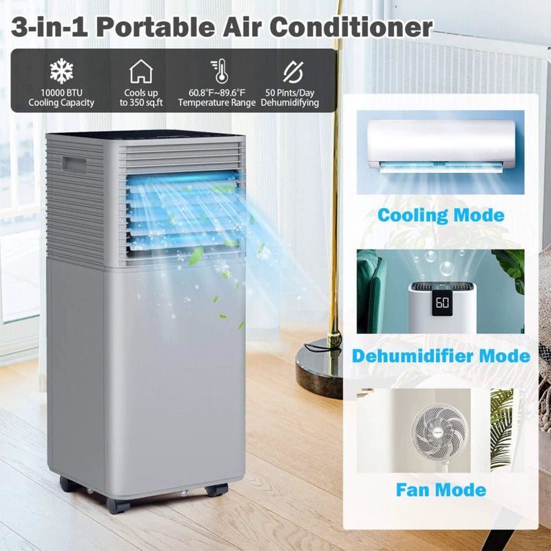 10K BTU Portable Room Air Conditioner Unit With Dehumidifier And Fan Mode (SAK30782) by SAKSBY WHOLESALE