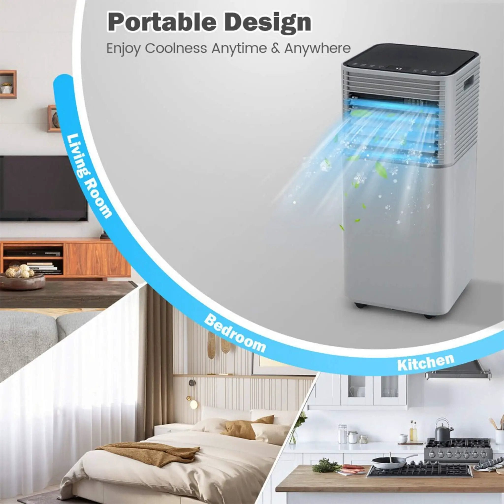 10K BTU Portable Room Air Conditioner Unit With Dehumidifier And Fan Mode (SAK30782) by SAKSBY WHOLESALE