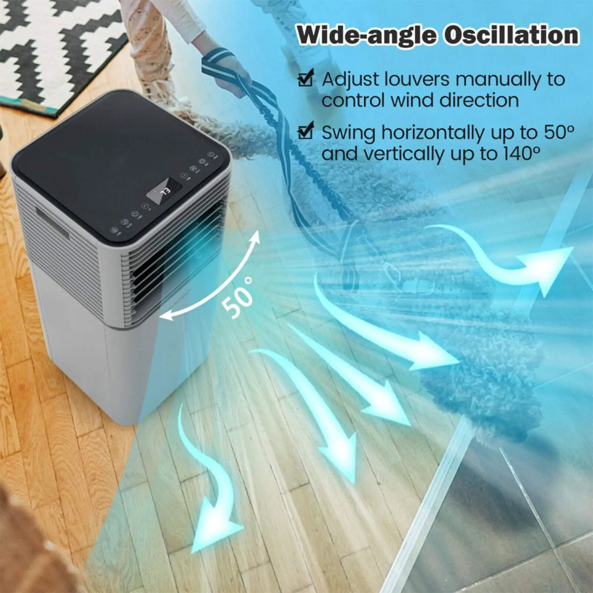 10K BTU Portable Room Air Conditioner Unit With Dehumidifier And Fan Mode (SAK30782) by SAKSBY WHOLESALE