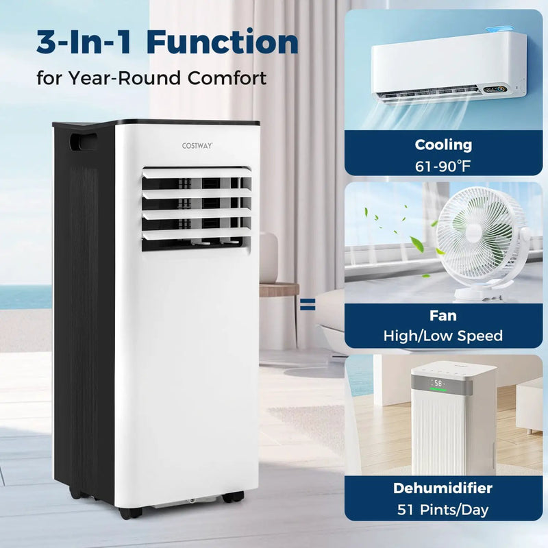 10000 BTU Portable Air Conditioner with Fan and Dehumidifier and LED Display by DirectDeals