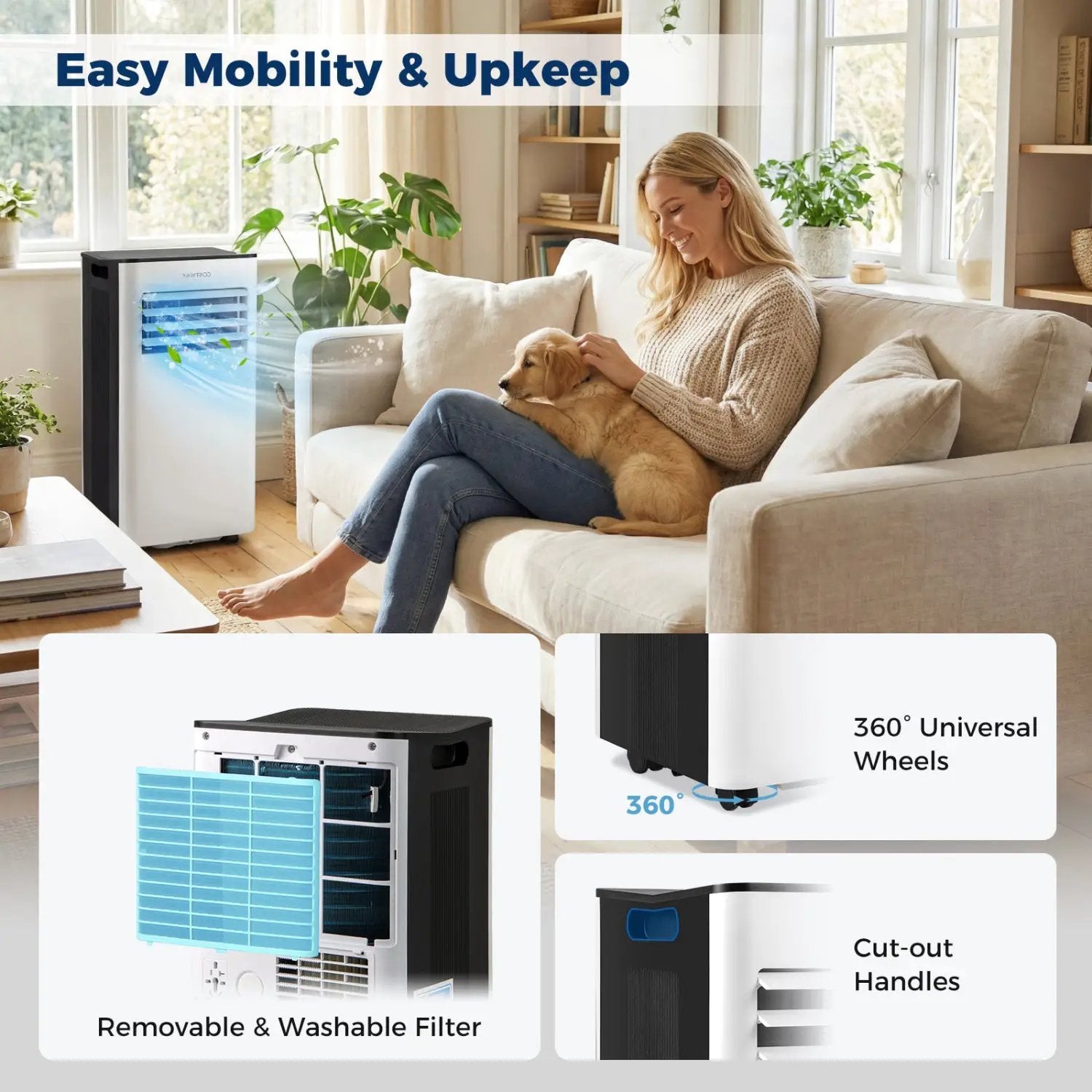 10000 BTU Portable Air Conditioner with Fan and Dehumidifier and LED Display by DirectDeals