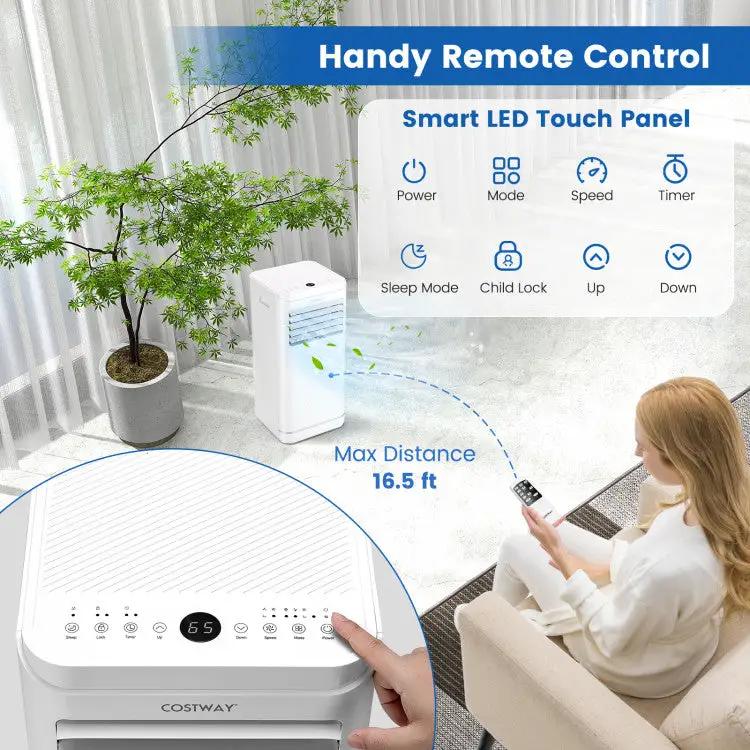 8000 BTU Portable Air Conditioner with Dehumidifier and Fan Mode by DirectDeals