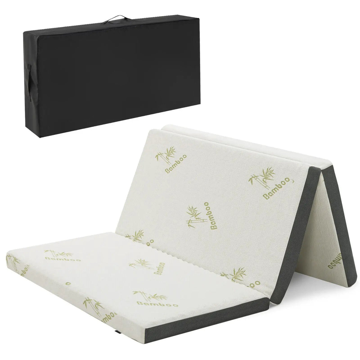 Portable Tri-fold Memory Foam Floor Mattress Topper Portable with Carrying Bag, photo 5 of 10