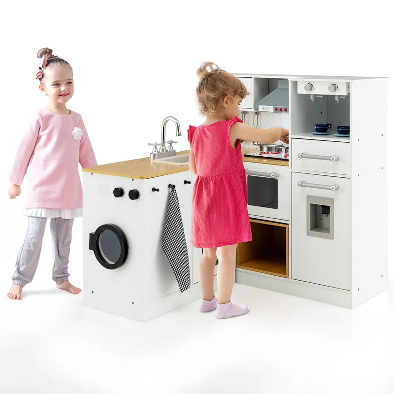 2-Pieces Wooden Kids Kitchen Playset with Light and Sound by DirectDeals