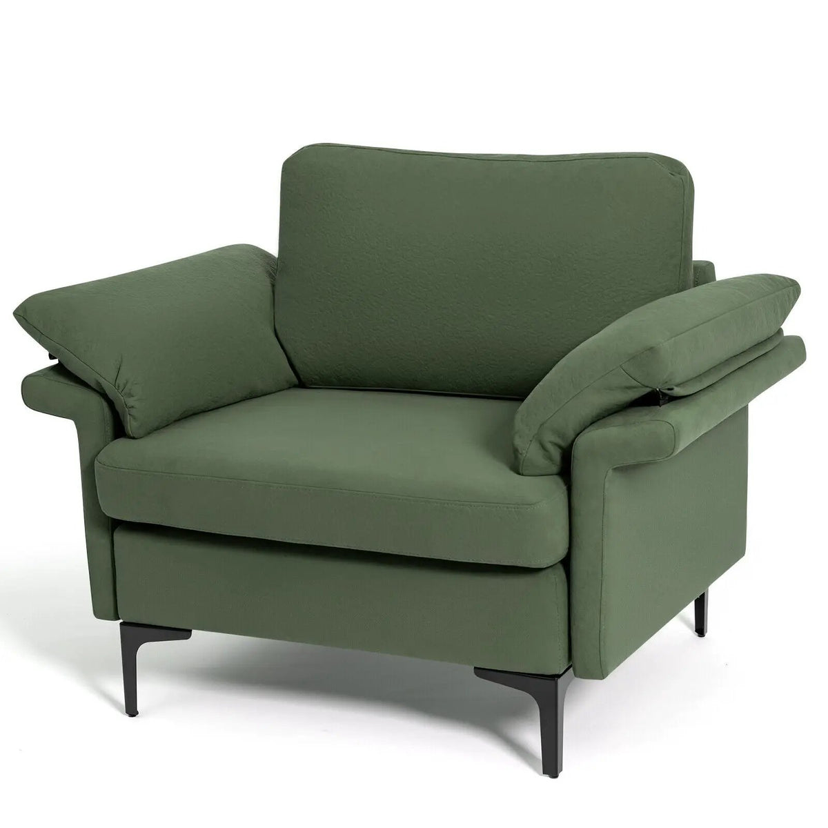 Modern Fabric Accent Armchair with Original Distributed Spring and Armrest Cushions, photo 16 of 32