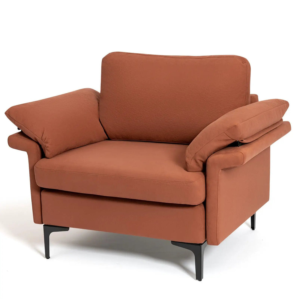 Modern Fabric Accent Armchair with Original Distributed Spring and Armrest Cushions, photo 15 of 32