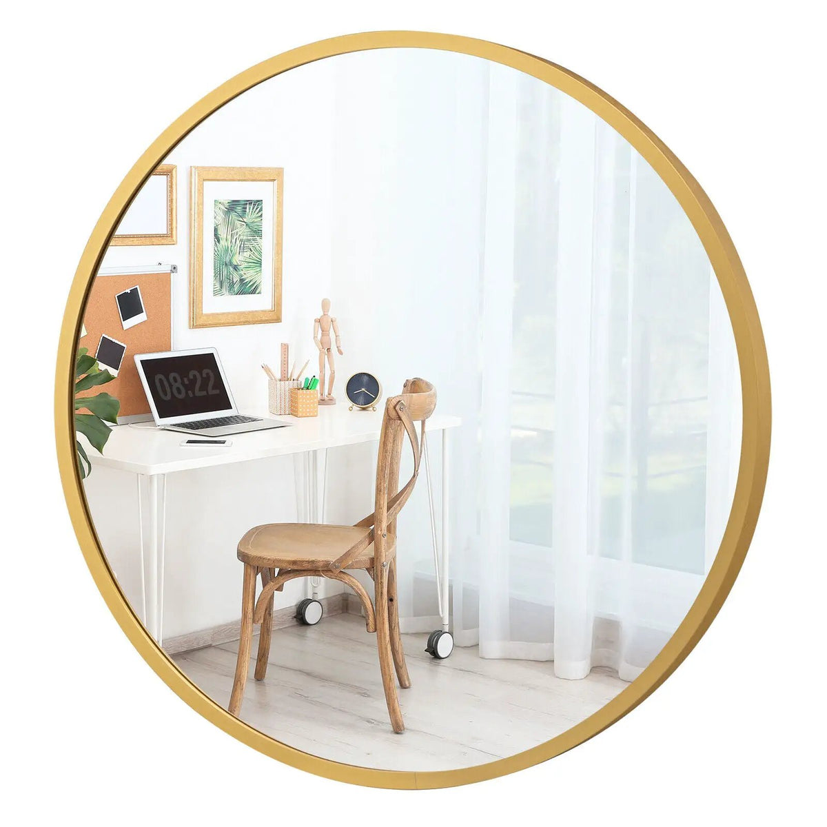 16-inch Round Wall Mirror with Aluminum Alloy Frame, photo 16 of 16