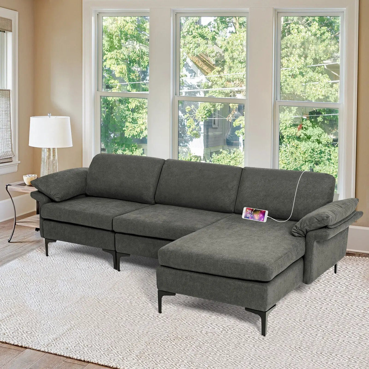 Extra Large Modular L-shaped Sectional Sofa with Reversible Chaise for 4-5 People, photo 5 of 32