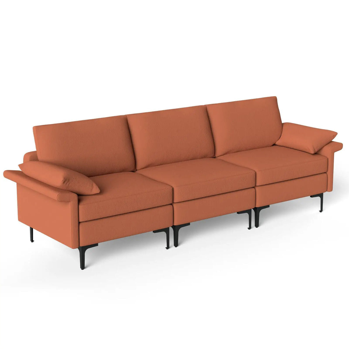 Large 3-Seat Sofa Sectional with Metal Legs for 3-4 people, photo 2 of 32