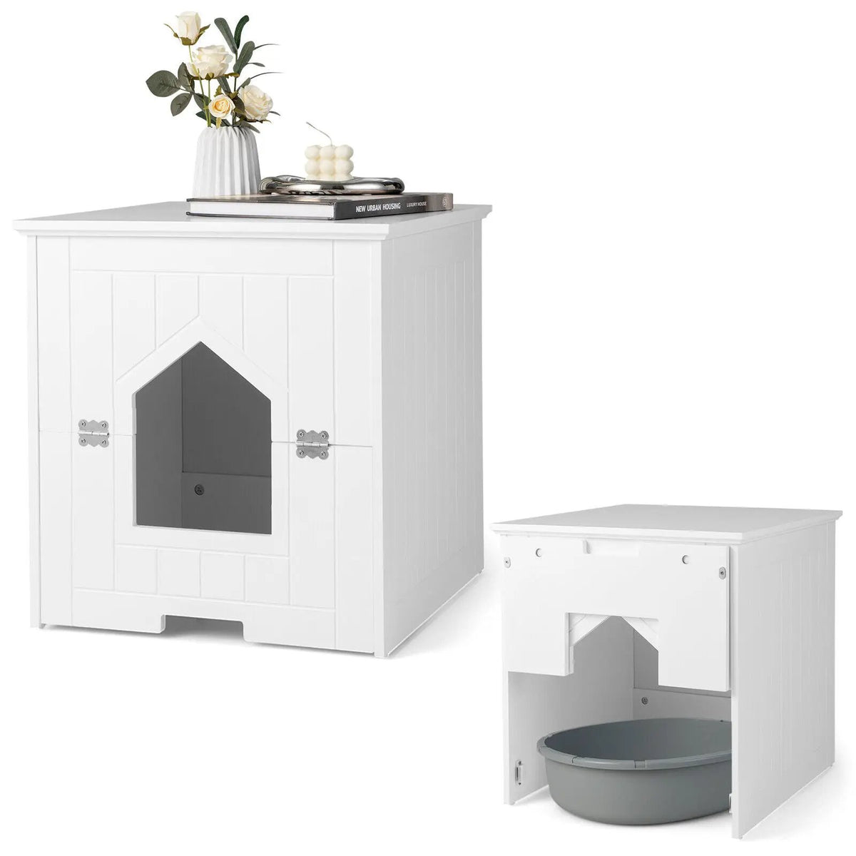 Cat Litter Box Enclosure with Flip Magnetic Half Door, photo 16 of 16