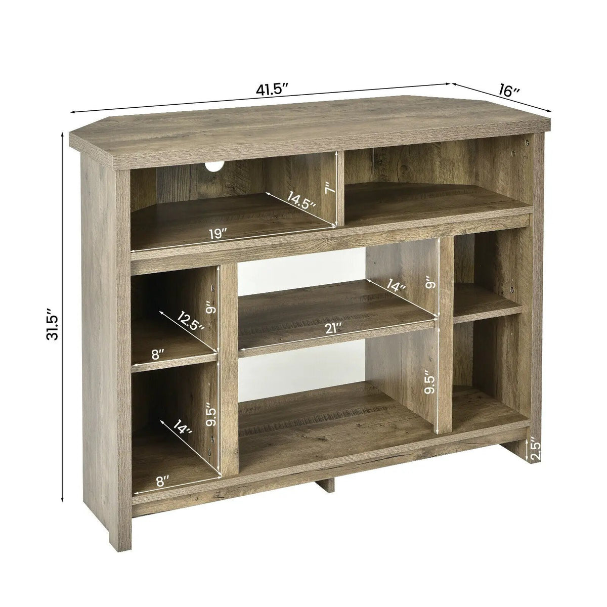 Modern Corner TV Stand with Adjustable Shelves for TVs up to 48 Inch, photo 13 of 24