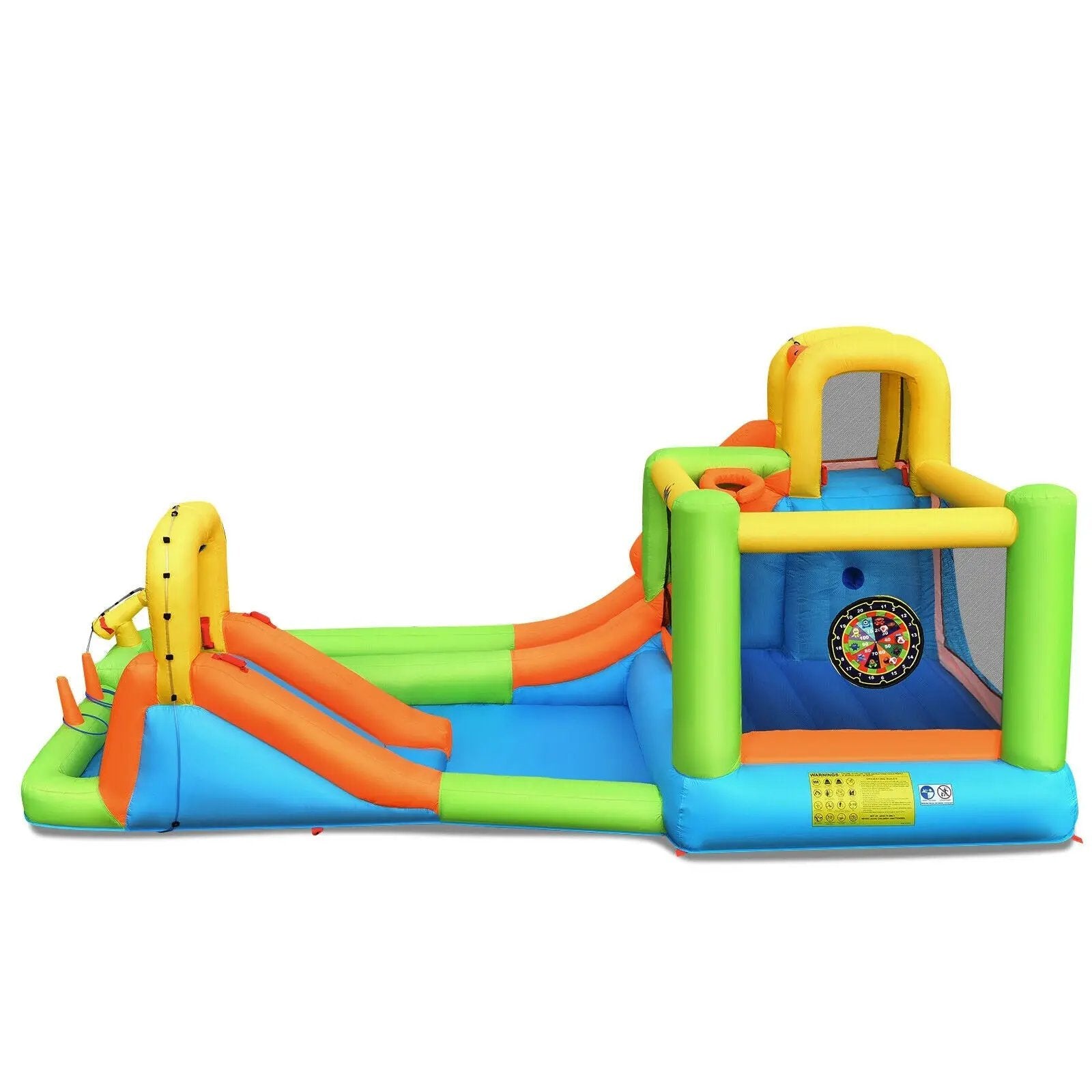 8-in-1 Inflatable Water Slide Bounce House with Splash Pool and 735W Blower by DirectDeals
