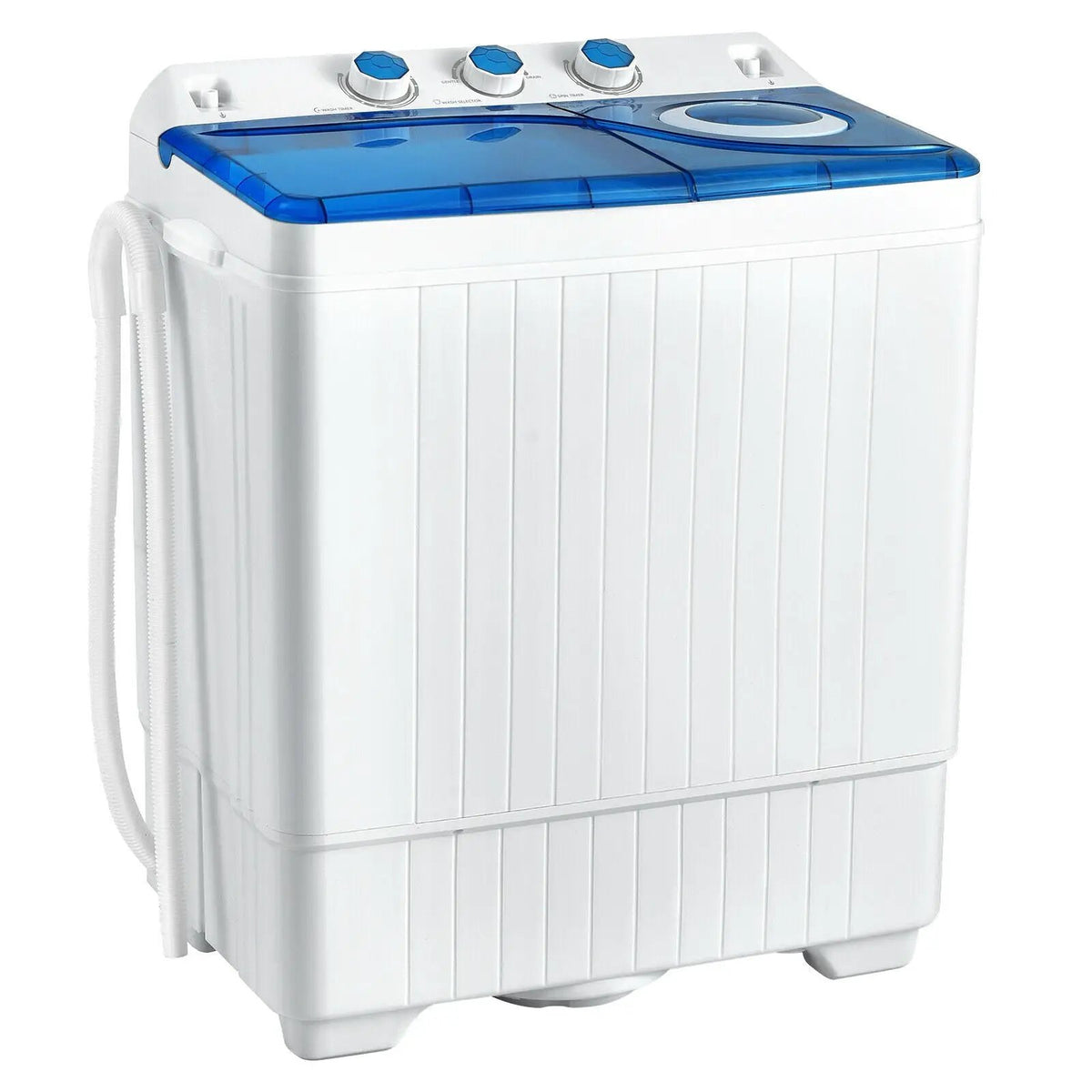 26 LBS Twin Tub Portable Washing Machine with Built-In Drain Pump-Gray, photo 3 of 10