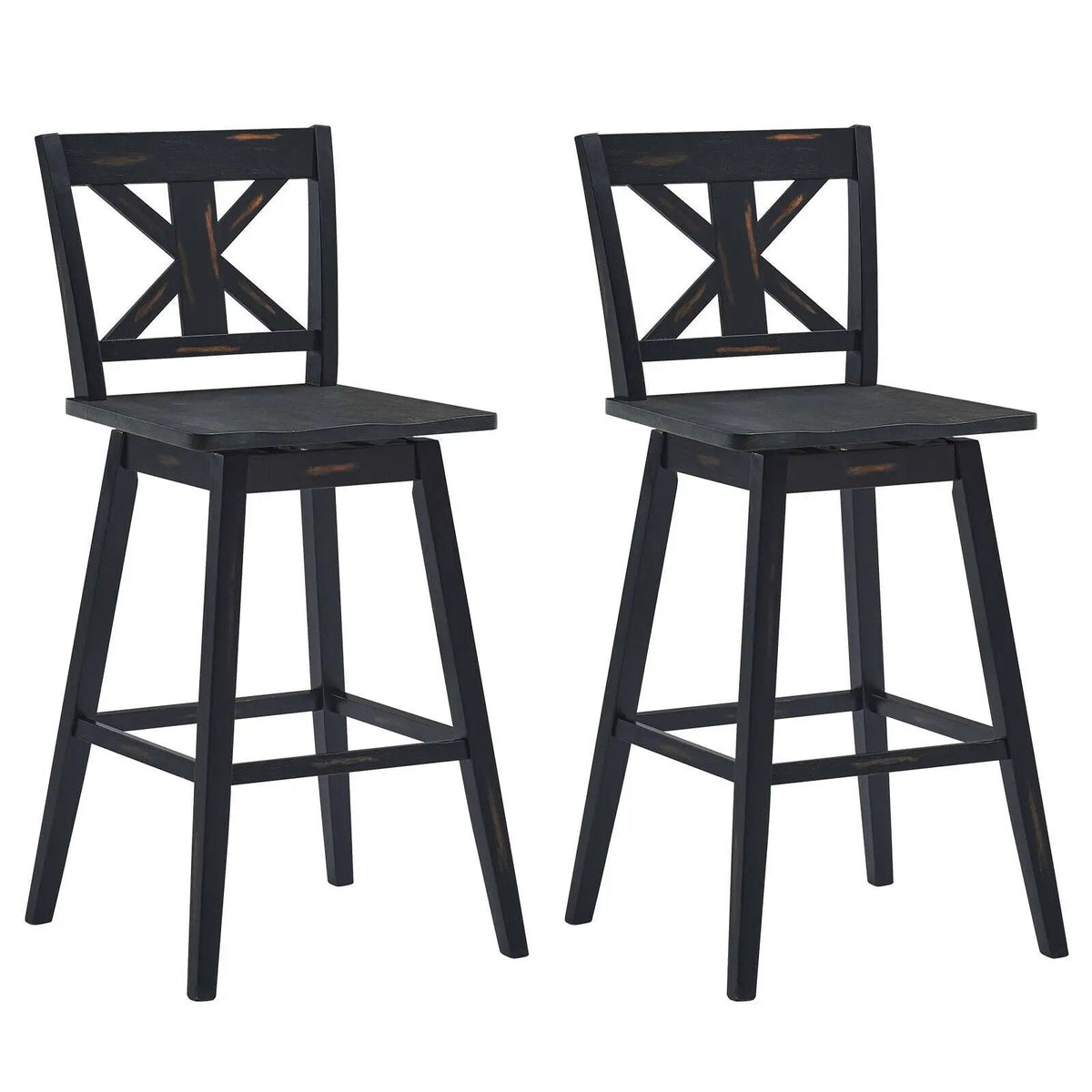 Set of 2 360-Degree Swivel Bar Stools for Home Restaurant, photo 6 of 16