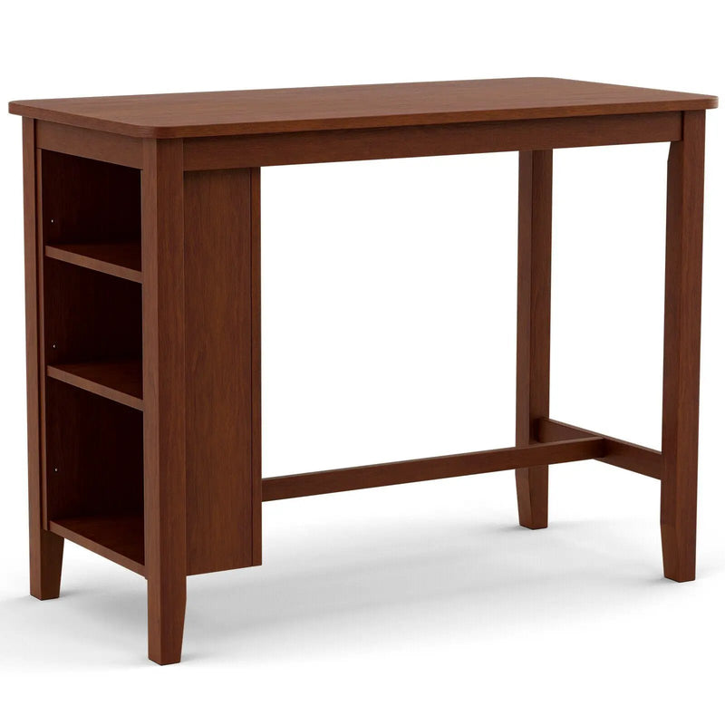 Counter Height Bar Table with 3-Tier Storage Shelves for Home Restaurant by DirectDeals