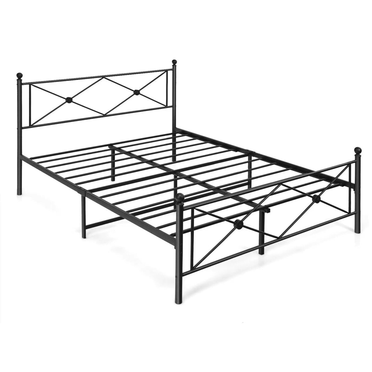 Full/Queen Size Metal Bed Frame Platform with Headboard, photo 11 of 16