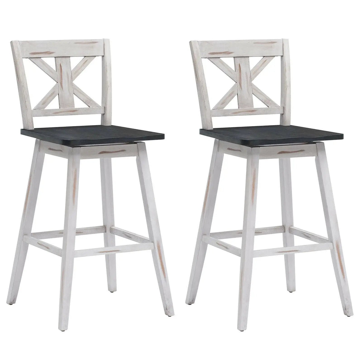 Set of 2 360-Degree Swivel Bar Stools for Home Restaurant, photo 5 of 16