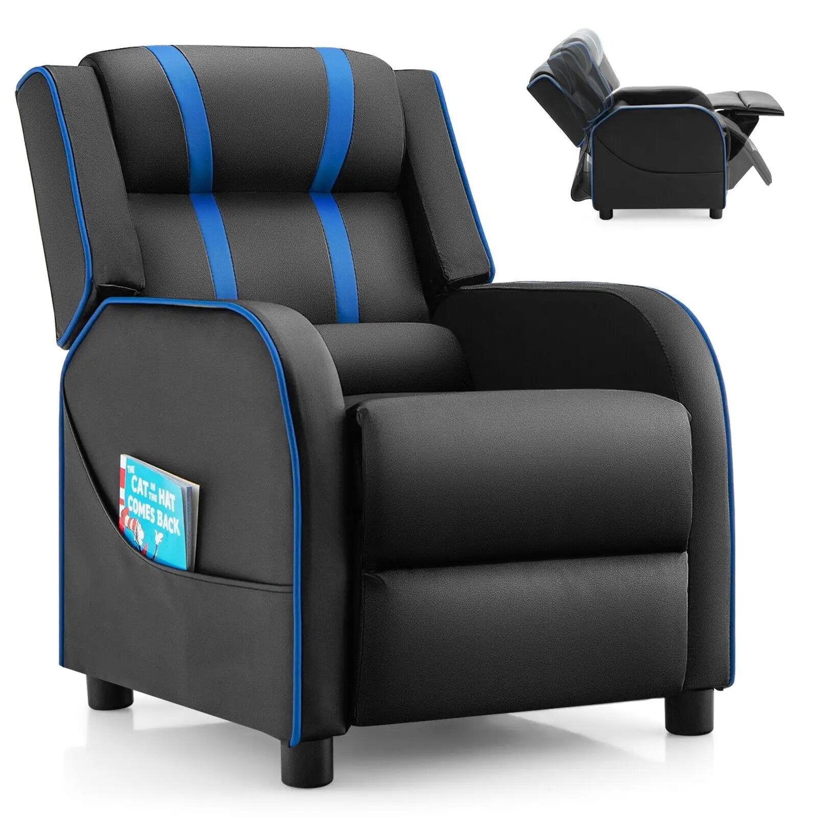 Kids Recliner Chair with Side Pockets and Footrest by DirectDeals