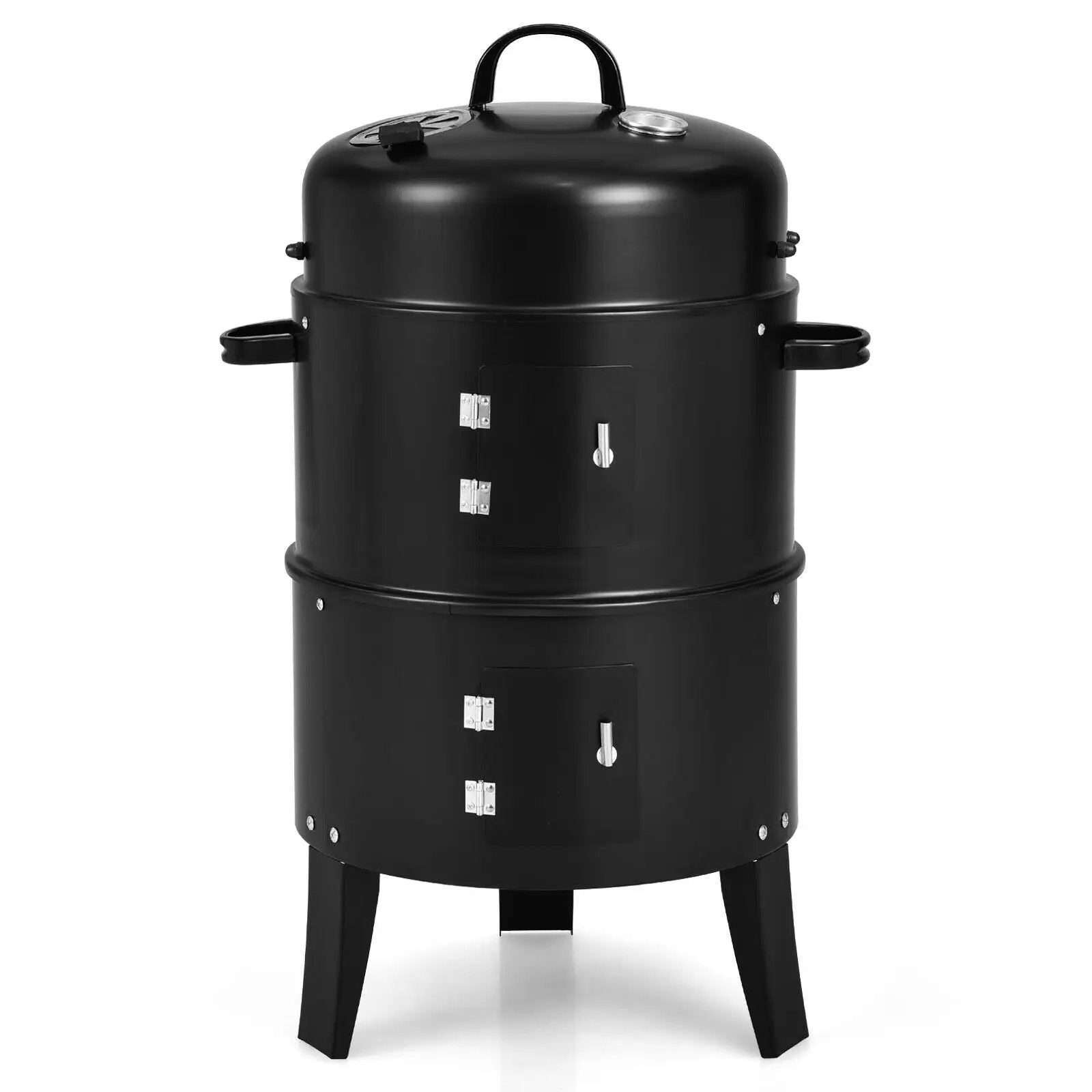 3-in-1 Charcoal BBQ Grill Cambo with Built-in Thermometer by DirectDeals