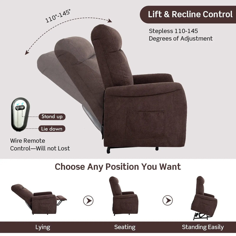 Power Lift Recliner Chair with Remote Control for Elderly by DirectDeals