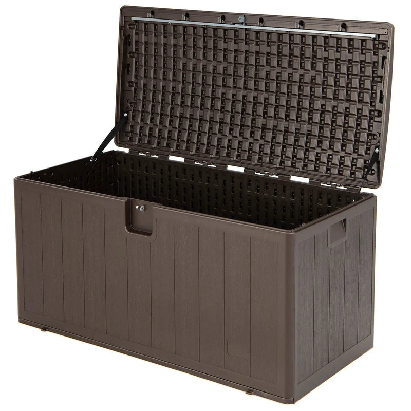 105 Gallon All Weather Large Deck Box Lockable Storage Container by DirectDeals