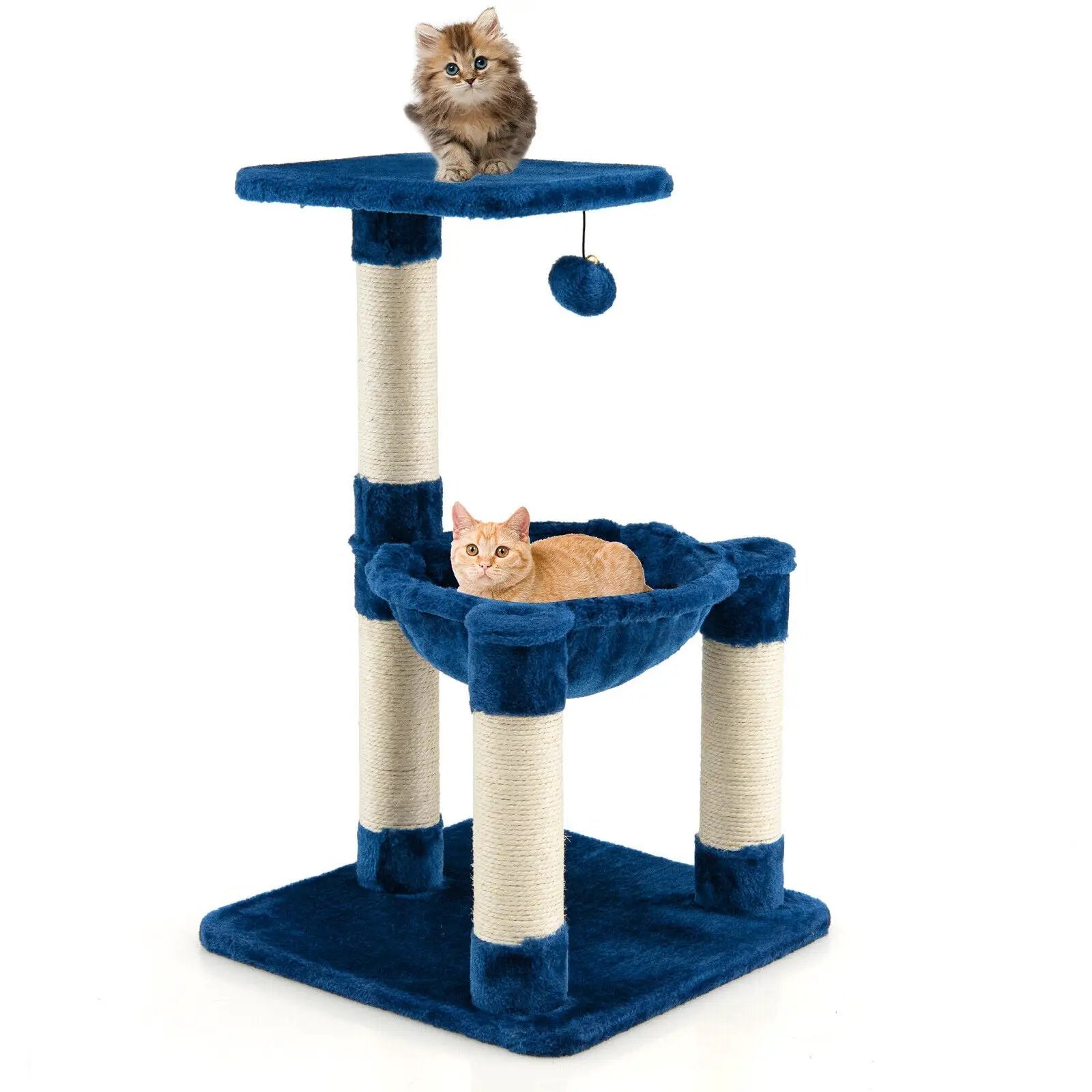 Multi-level Cat Tree with Scratching Posts and Cat Hammock by DirectDeals