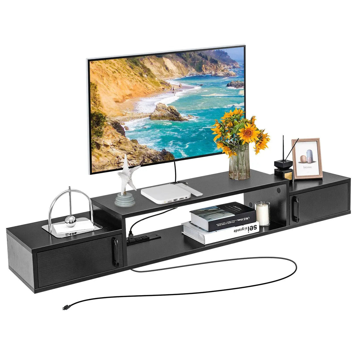 55 Inches Floating TV Stand with Power Outlet, photo 10 of 16