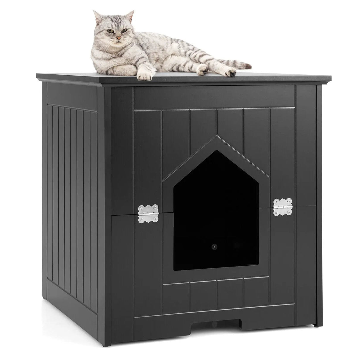 Cat Litter Box Enclosure with Flip Magnetic Half Door, photo 7 of 16