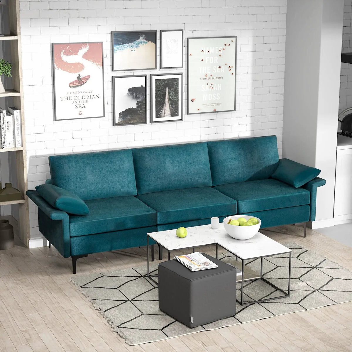 Large 3-Seat Sofa Sectional with Metal Legs for 3-4 people, photo 24 of 32