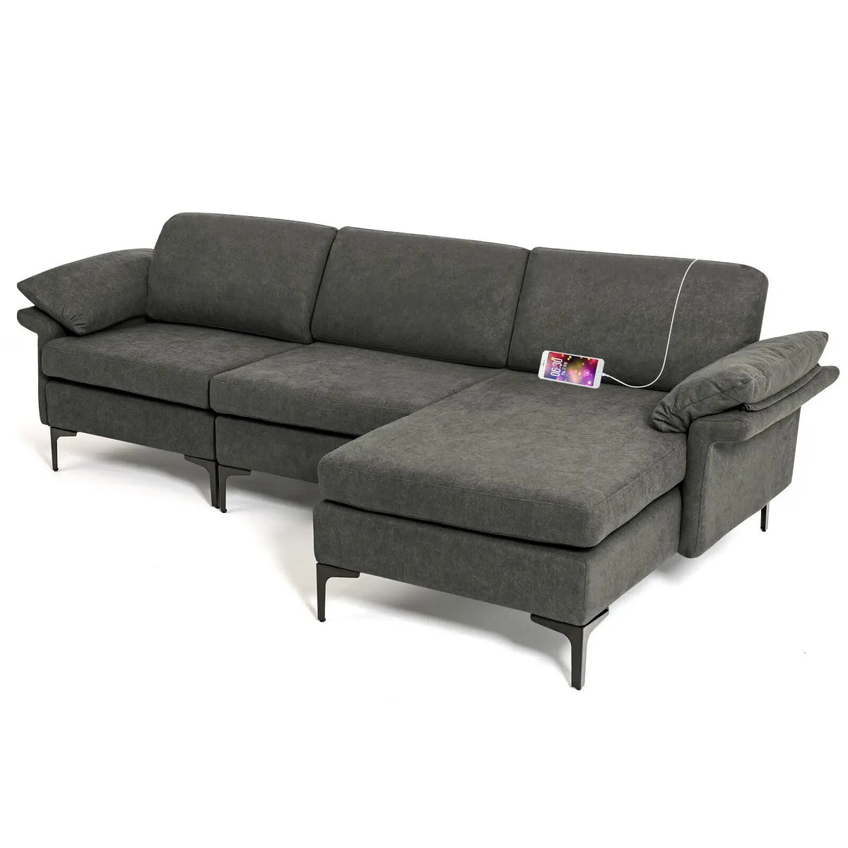 Extra Large Modular L-shaped Sectional Sofa with Reversible Chaise for 4-5 People, photo 26 of 32