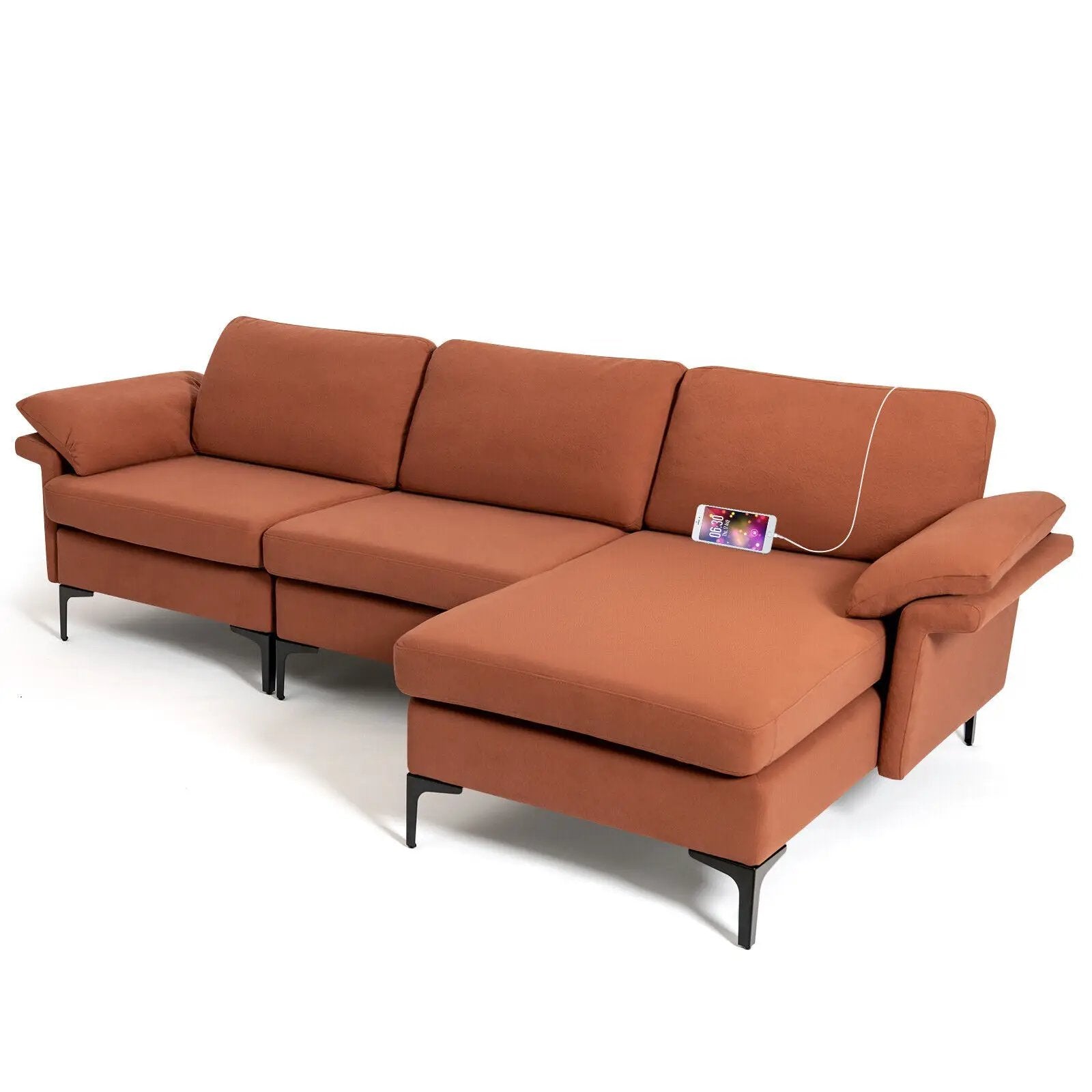 Extra Large Modular L-shaped Sectional Sofa with Reversible Chaise for 4-5 People by DirectDeals