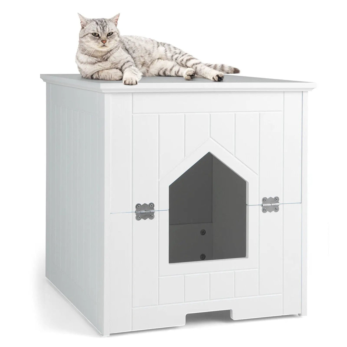 Cat Litter Box Enclosure with Flip Magnetic Half Door, photo 8 of 16