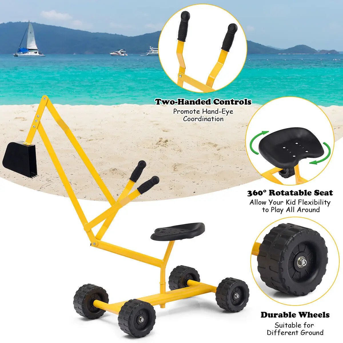 Heavy Duty Steel Frame Kid Ride-on Sand Digger by DirectDeals