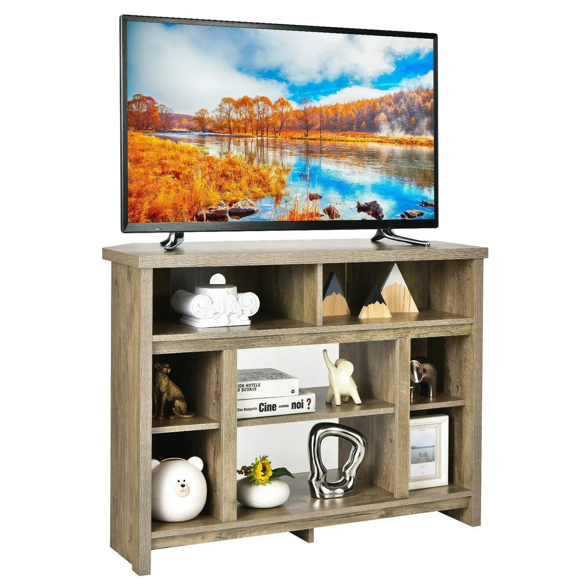 Modern Corner TV Stand with Adjustable Shelves for TVs up to 48 Inch, photo 11 of 24