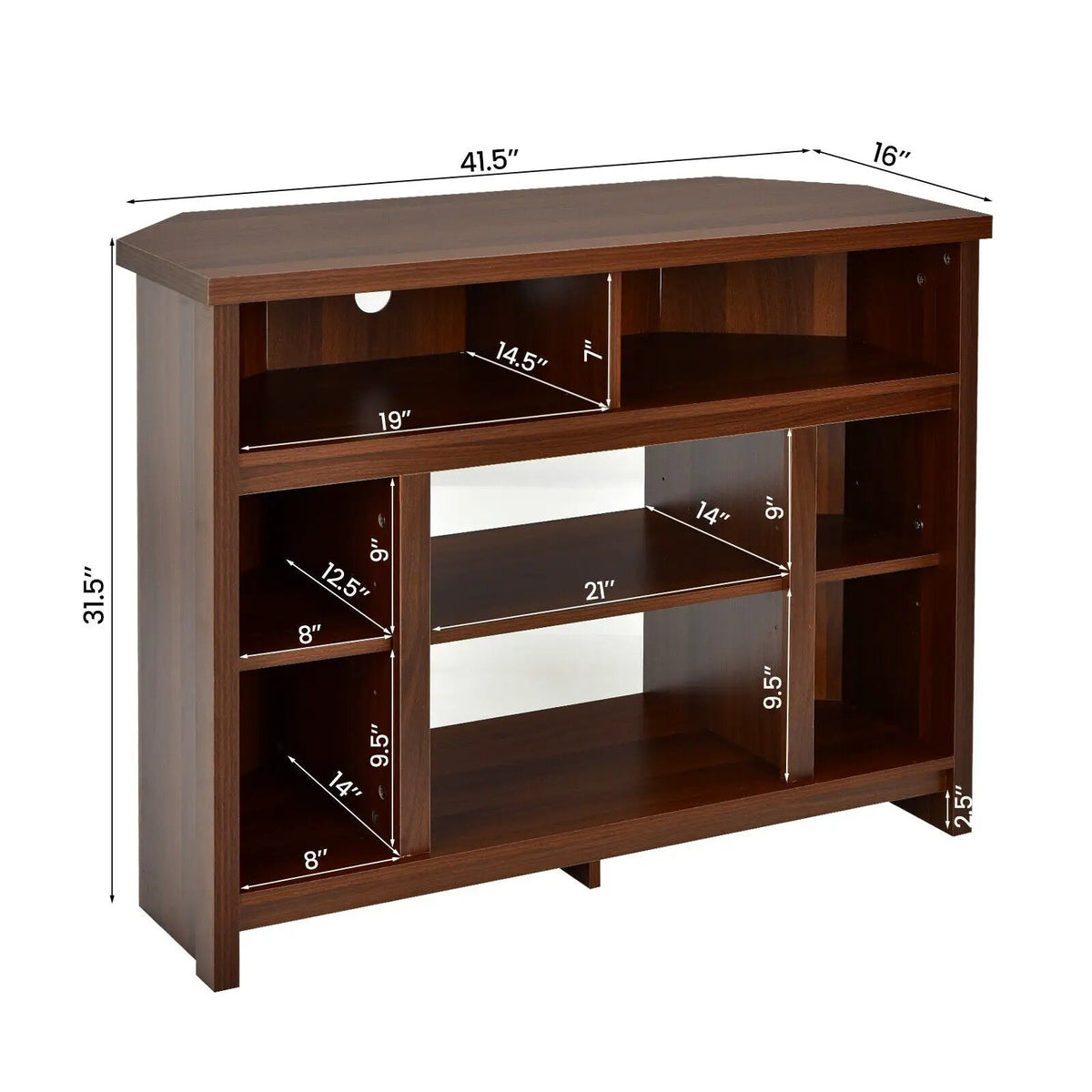 Modern Corner TV Stand with Adjustable Shelves for TVs up to 48 Inch, photo 15 of 24
