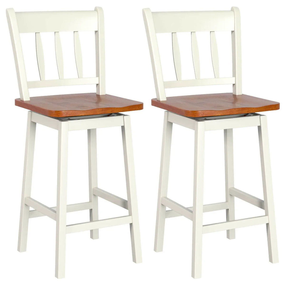 24.5 Inches Set of 2 Swivel Bar Stools with 360° Swiveling, photo 3 of 9
