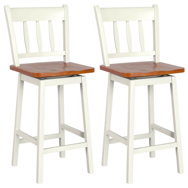24.5 Inches Set of 2 Swivel Bar Stools with 360° Swiveling by DirectDeals