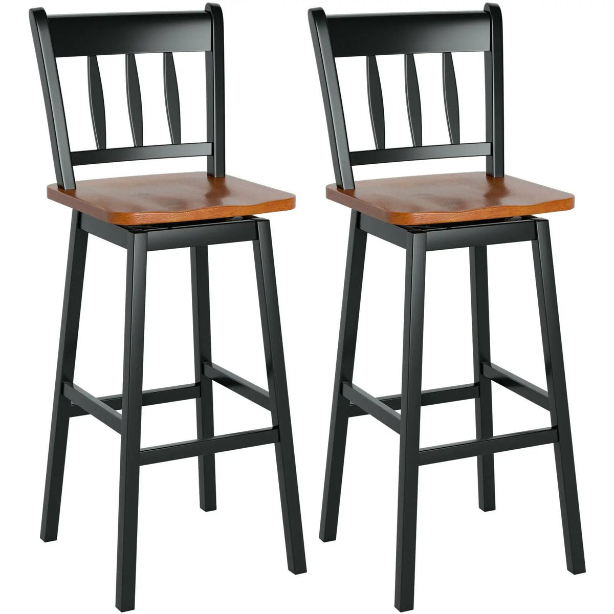 30.5 Inches Set of 2 Swivel Bar Stools with 360¬∞ Swiveling, photo 5 of 16