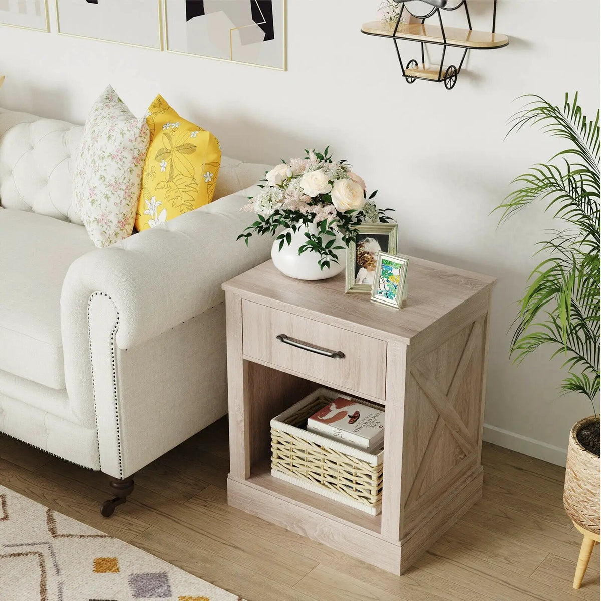 Compact Nightstand with Drawer and Shelf, photo 14 of 24