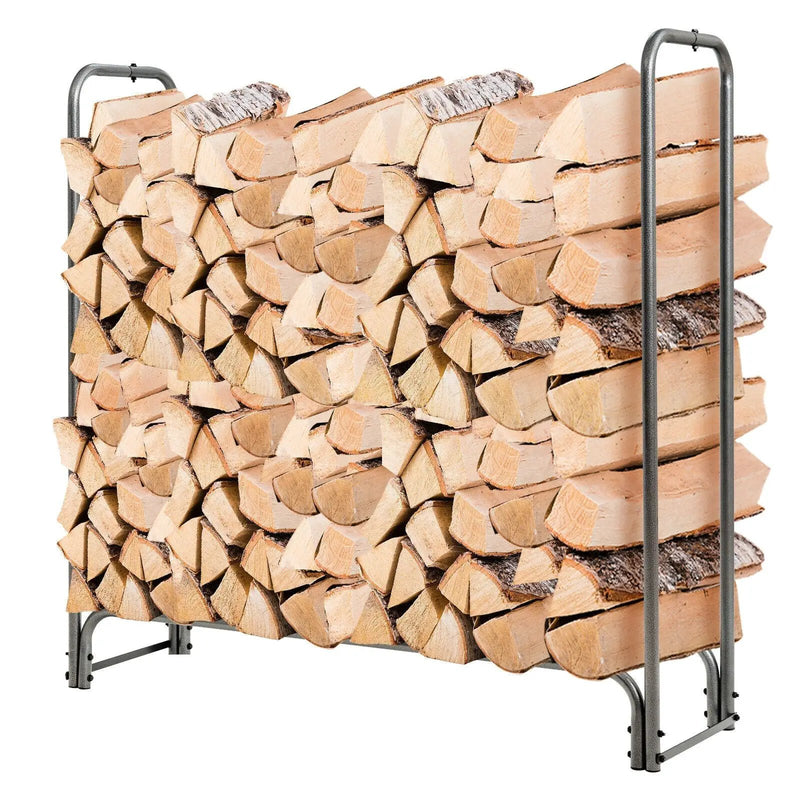4 Feet/5 Feet/6 Feet/8 Feet Firewood Storage Log Rack by DirectDeals