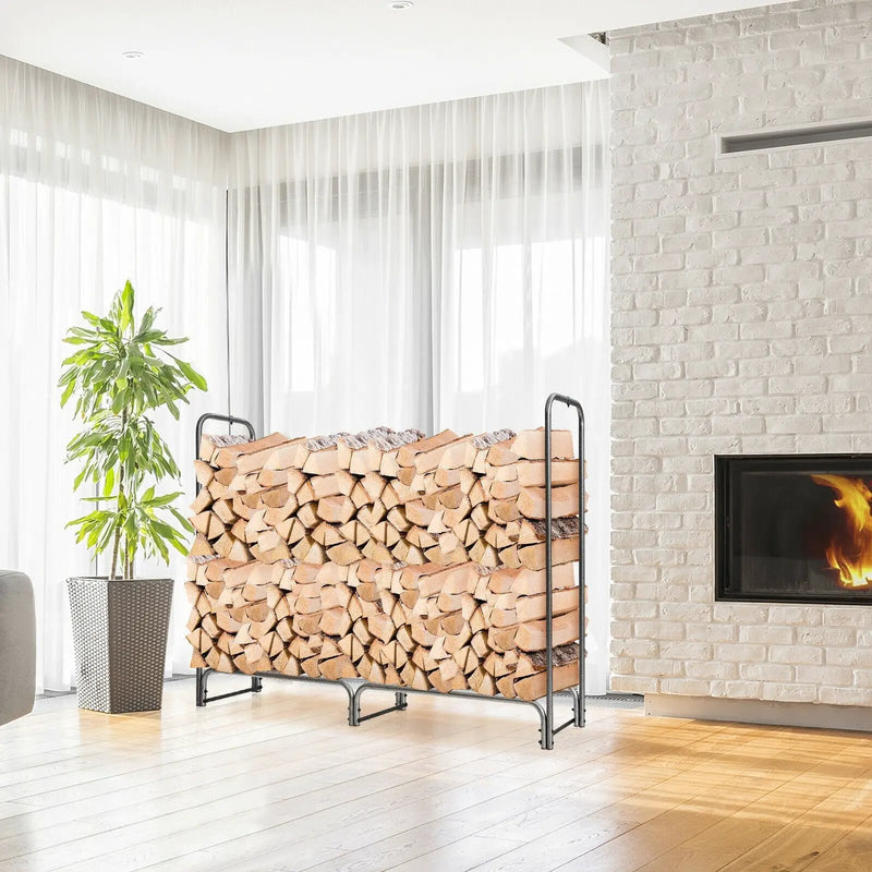 4 Feet/5 Feet/6 Feet/8 Feet Firewood Storage Log Rack by DirectDeals