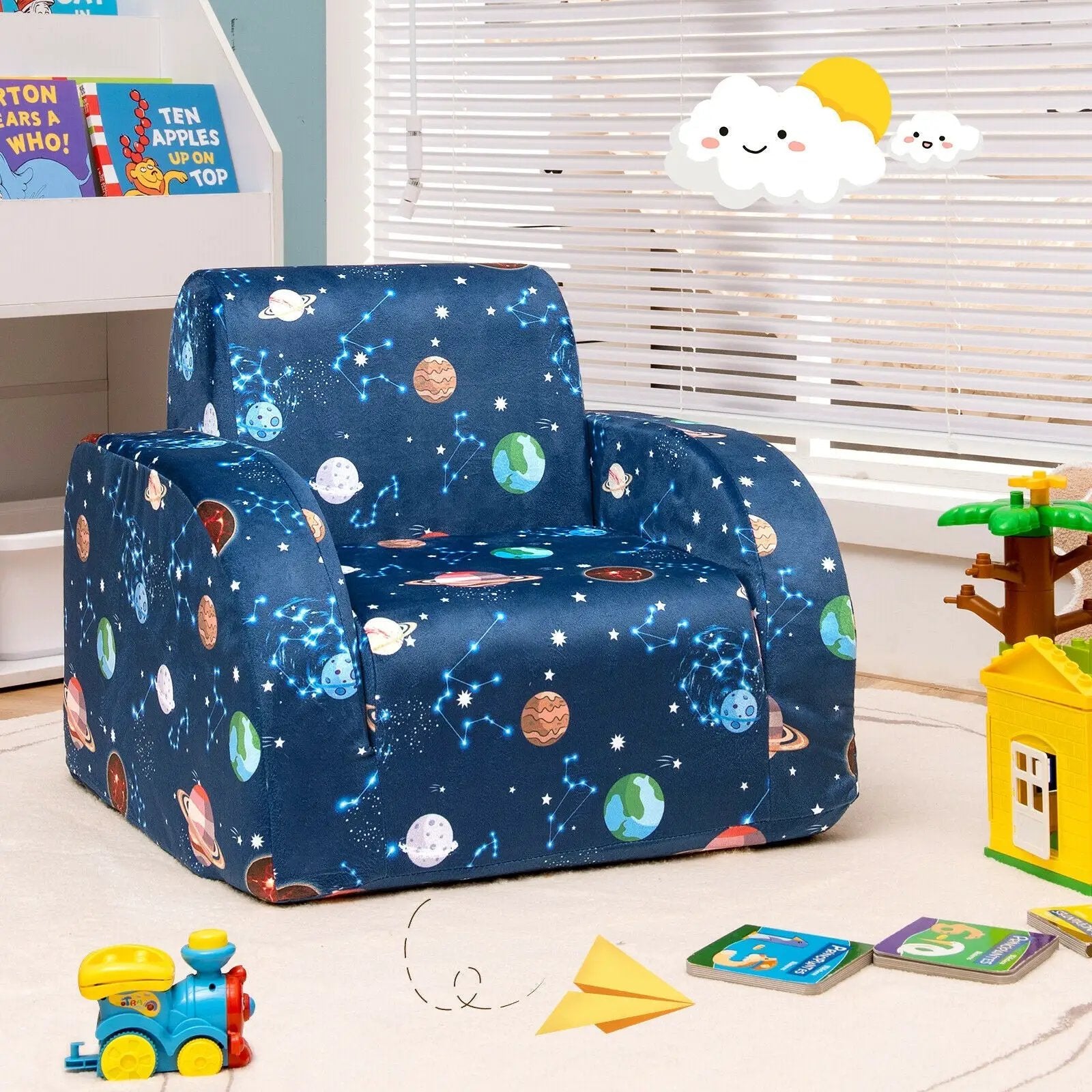 3-in-1 Convertible Kid Sofa Bed Flip-Out Chair Lounger for Toddler by DirectDeals