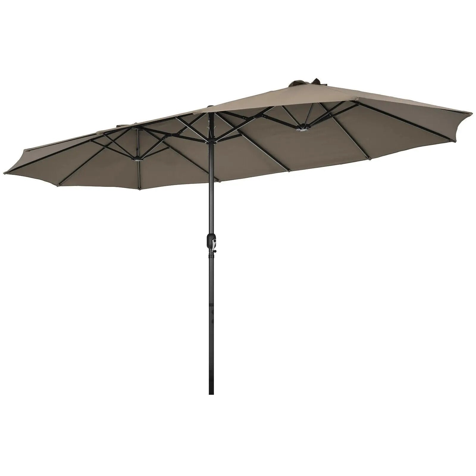 15 Feet Patio Double-Sided Umbrella with Hand-Crank System by DirectDeals