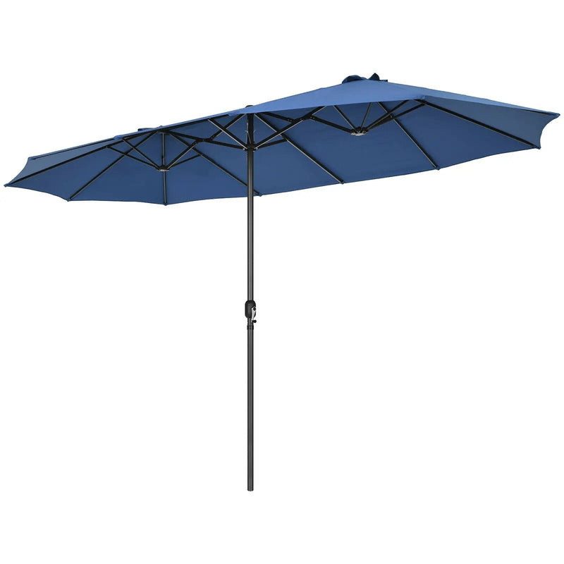 15 Feet Patio Double-Sided Umbrella with Hand-Crank System by DirectDeals