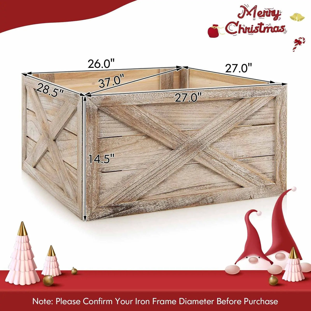 28.5 Inch Wooden Tree Collar Box for Indoor/Outdoor Use, photo 10 of 16