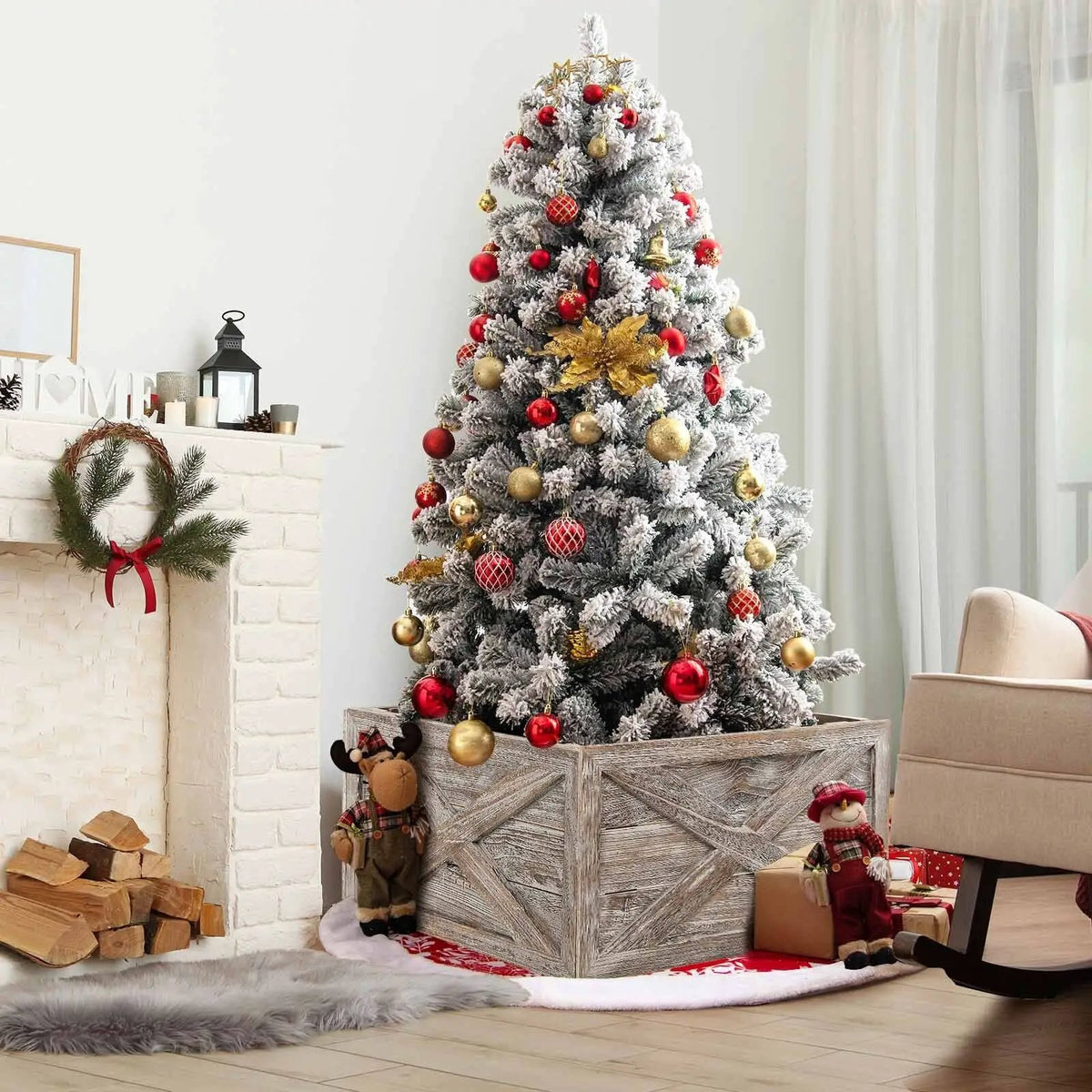 28.5 Inch Wooden Tree Collar Box for Indoor/Outdoor Use, photo 13 of 16