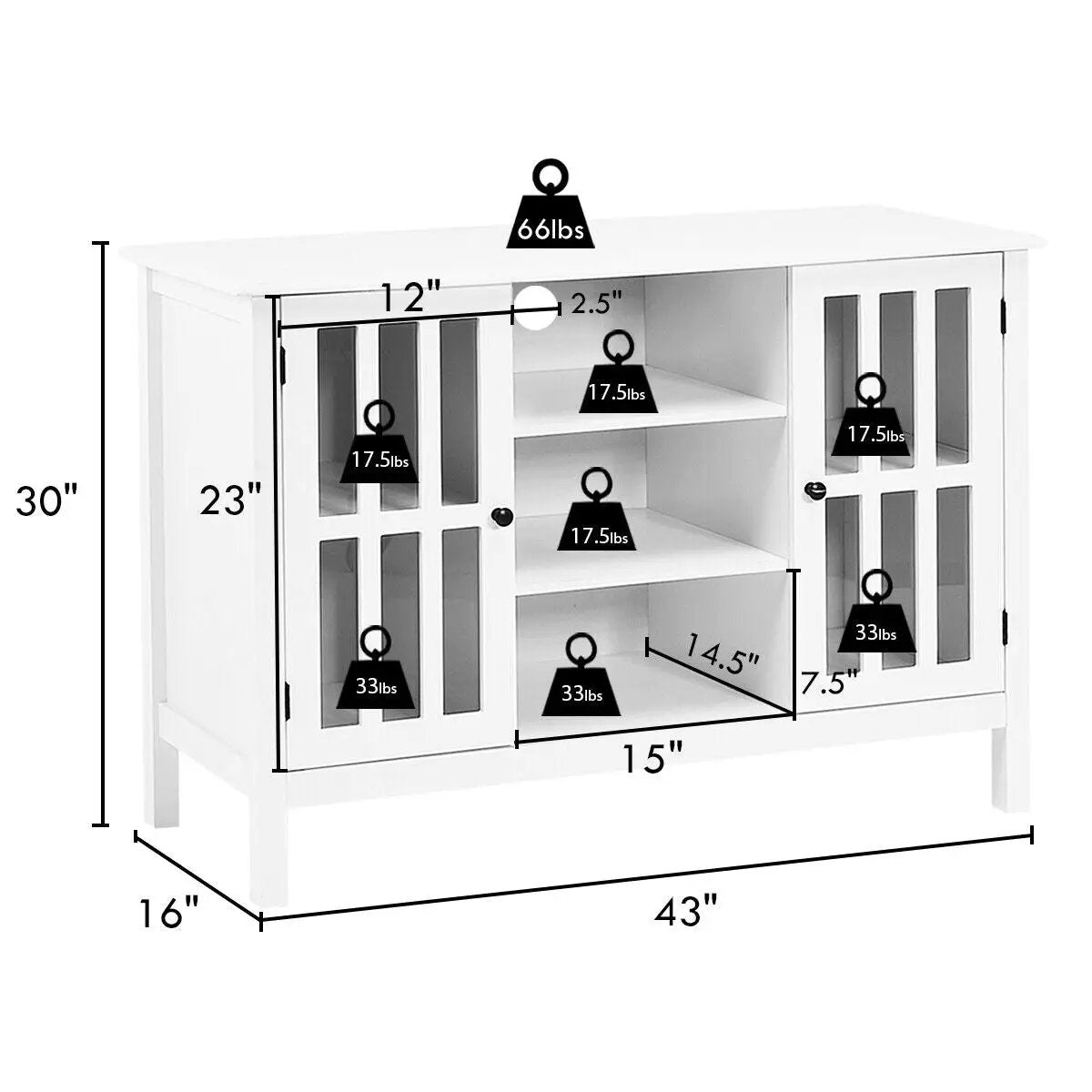 Wooden TV Stand Console Cabinet for 50 Inch TV by DirectDeals