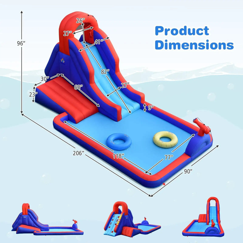 5-in-1 Inflatable Water Slide with Climbing Wall by DirectDeals