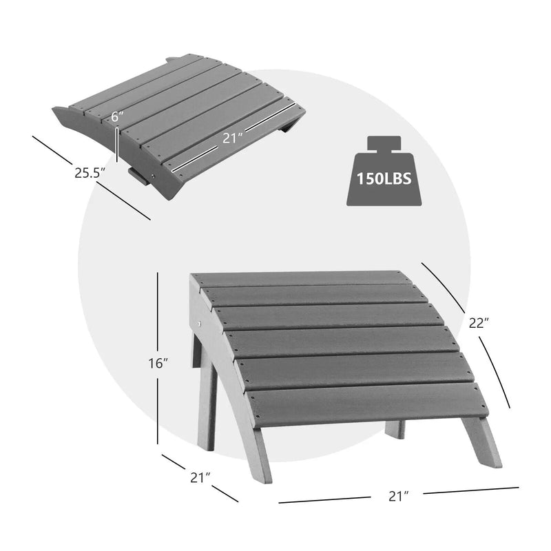 Adirondack Folding Ottoman with All Weather HDPE by DirectDeals
